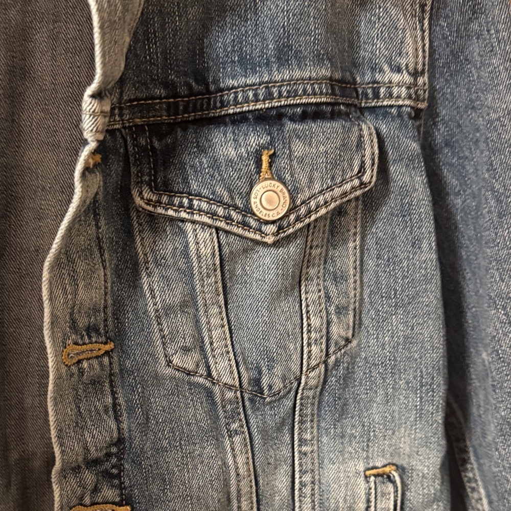 Lucky Brand Distressed Blue Jean Jacket - Picture 6 of 7